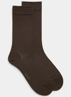 Solid silk dress socks