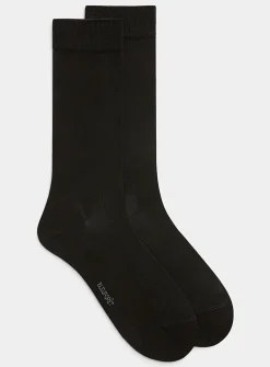 Solid silk dress socks