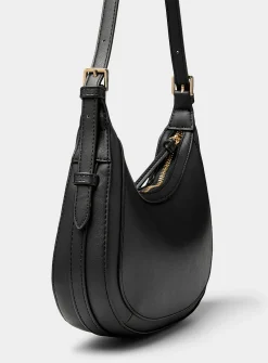 Solid small rounded shoulder bag