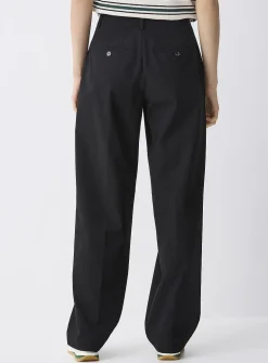 Solid straight dress pant