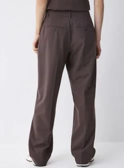 Solid straight dress pant