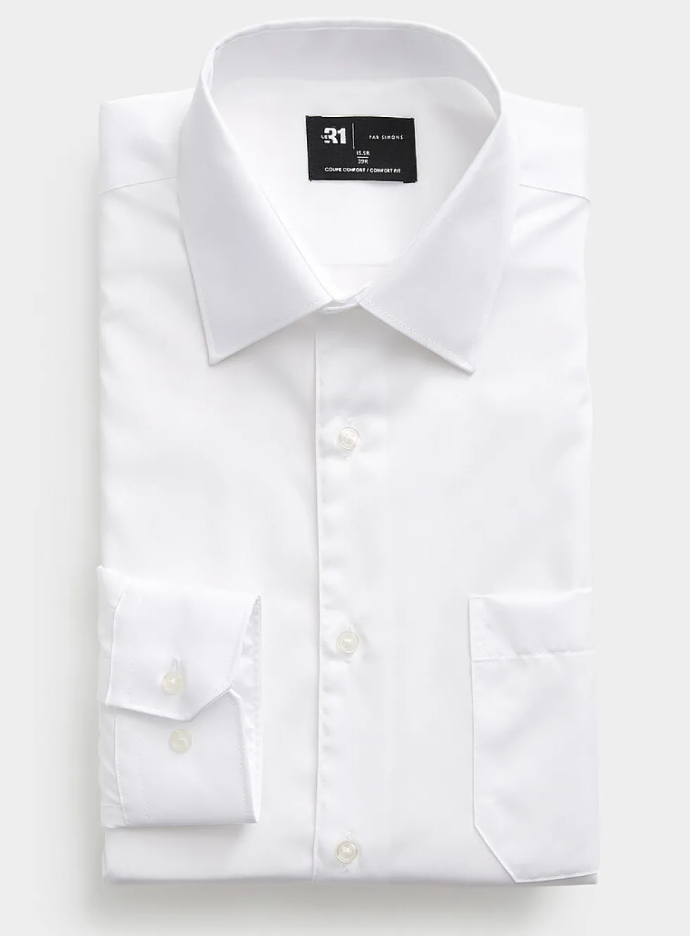 Solid twill wrinkle-free shirt