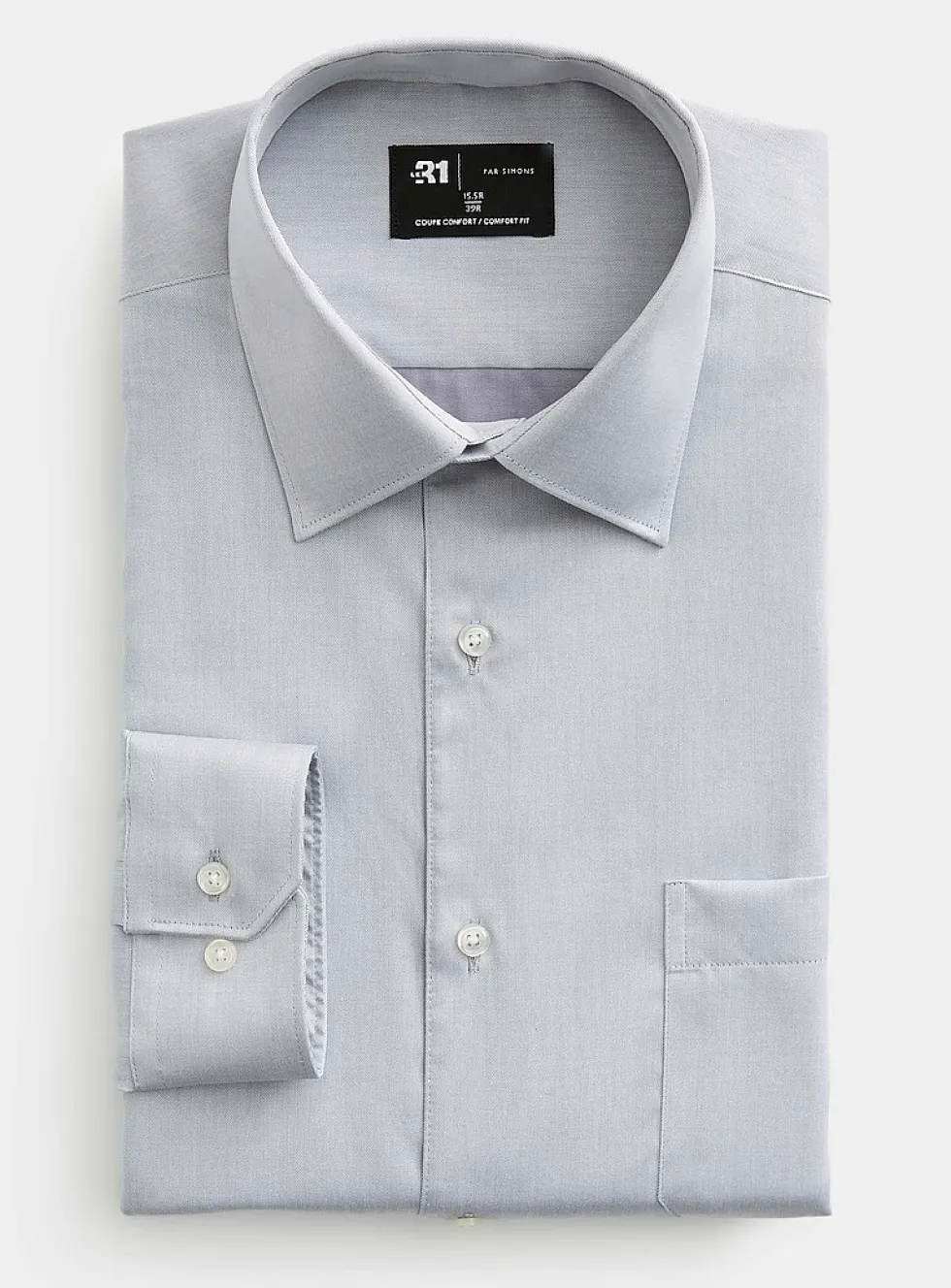 Solid twill wrinkle-free shirt