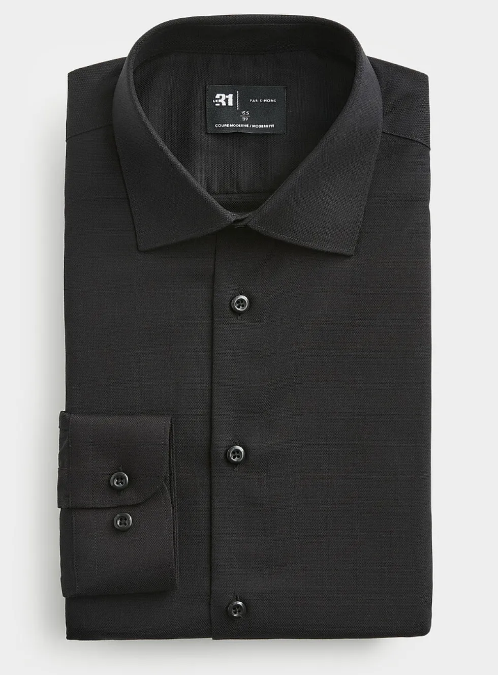 Solid wrinkle-free Dobby shirt