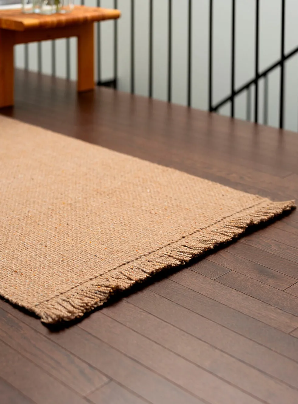 Speckled basket-weave handmade hallway rug