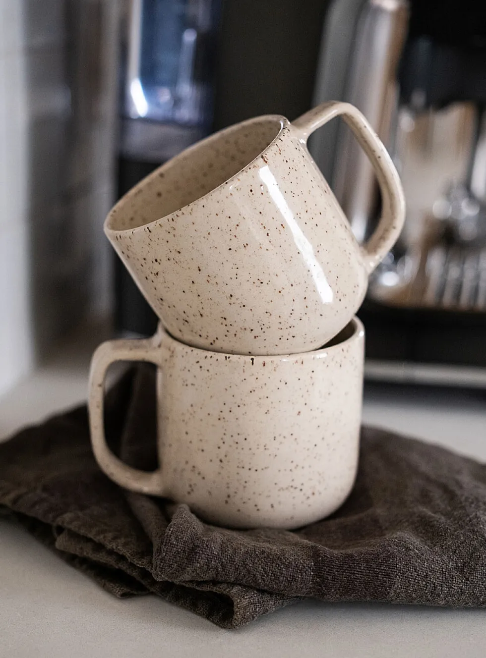 Speckled stoneware mug