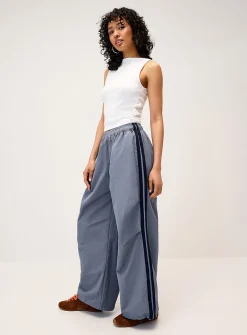 Sporty stripe canvas pant