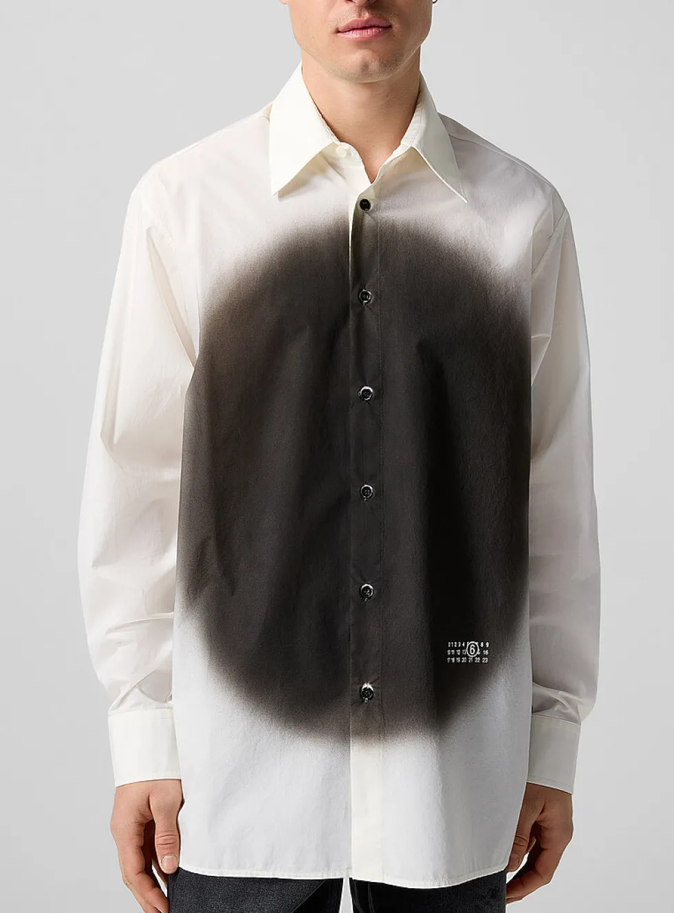Spray paint print poplin shirt