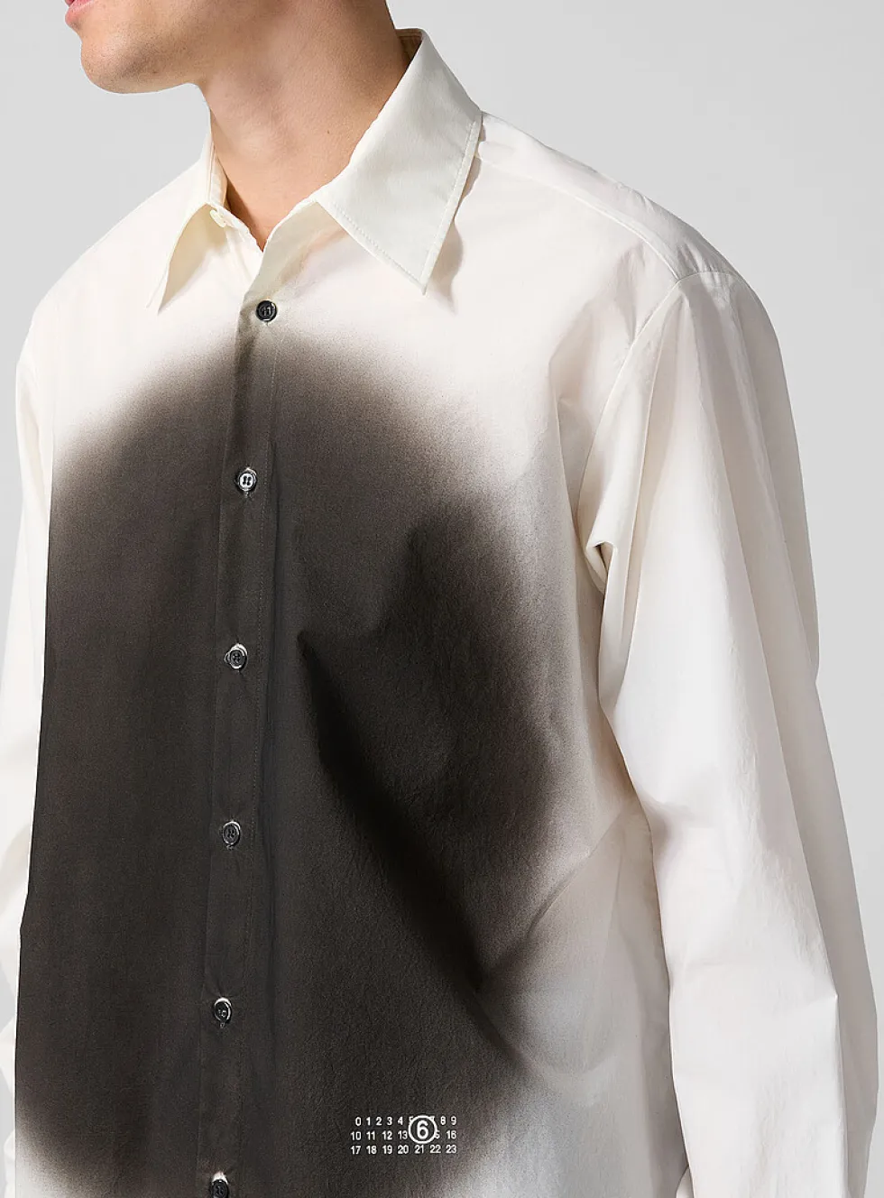 Spray paint print poplin shirt