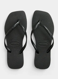 Square-toe flip-flops