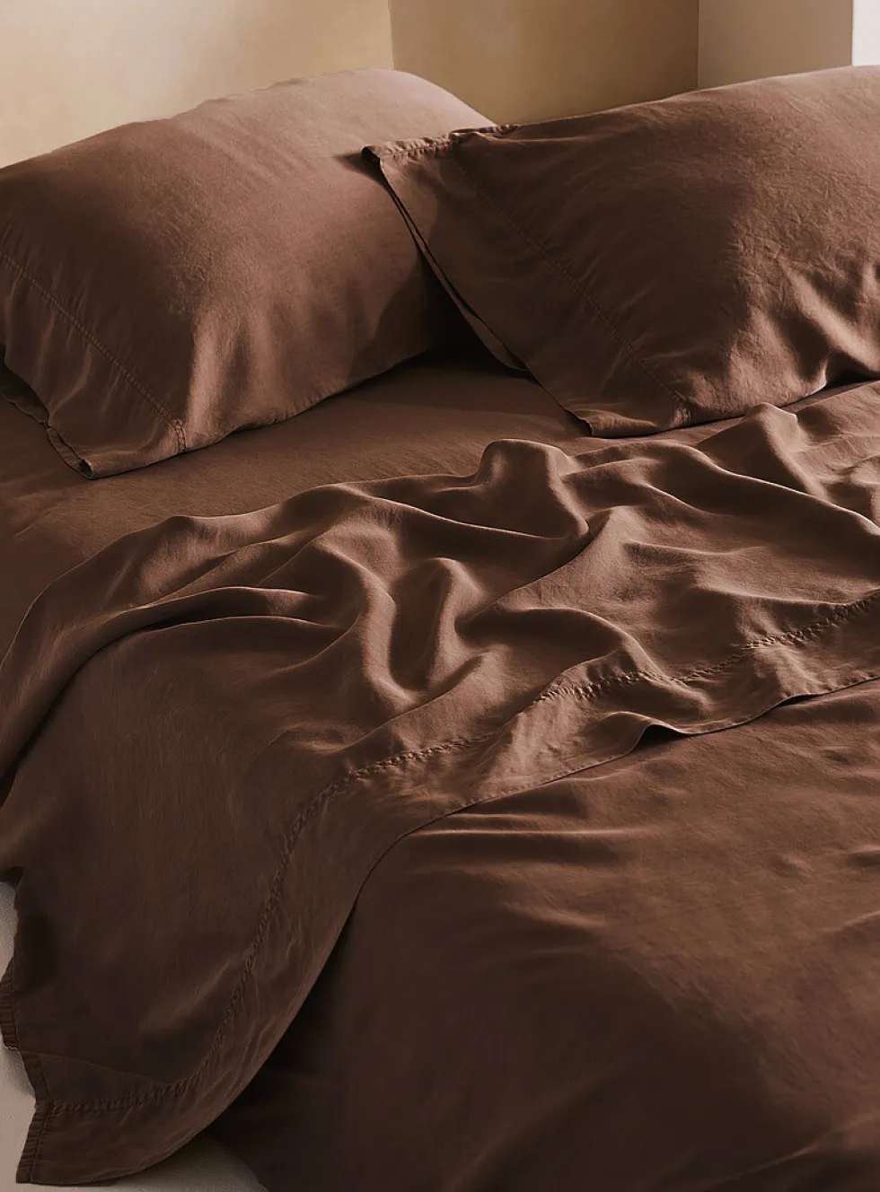 Stonewashed lyocell sheet set