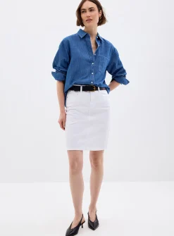 Stretch denim miniskirt