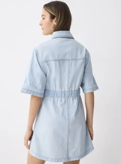 Stretch denim shirtdress