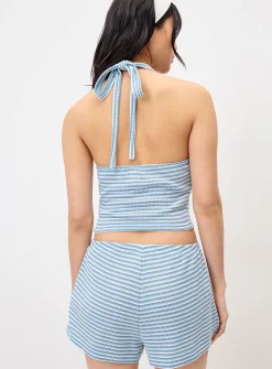 Striped knit mini short