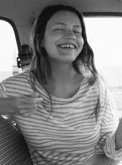 Striped lace-trim boat-neck T-shirt