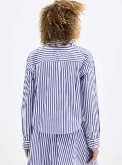 Striped lightweight poplin shirt