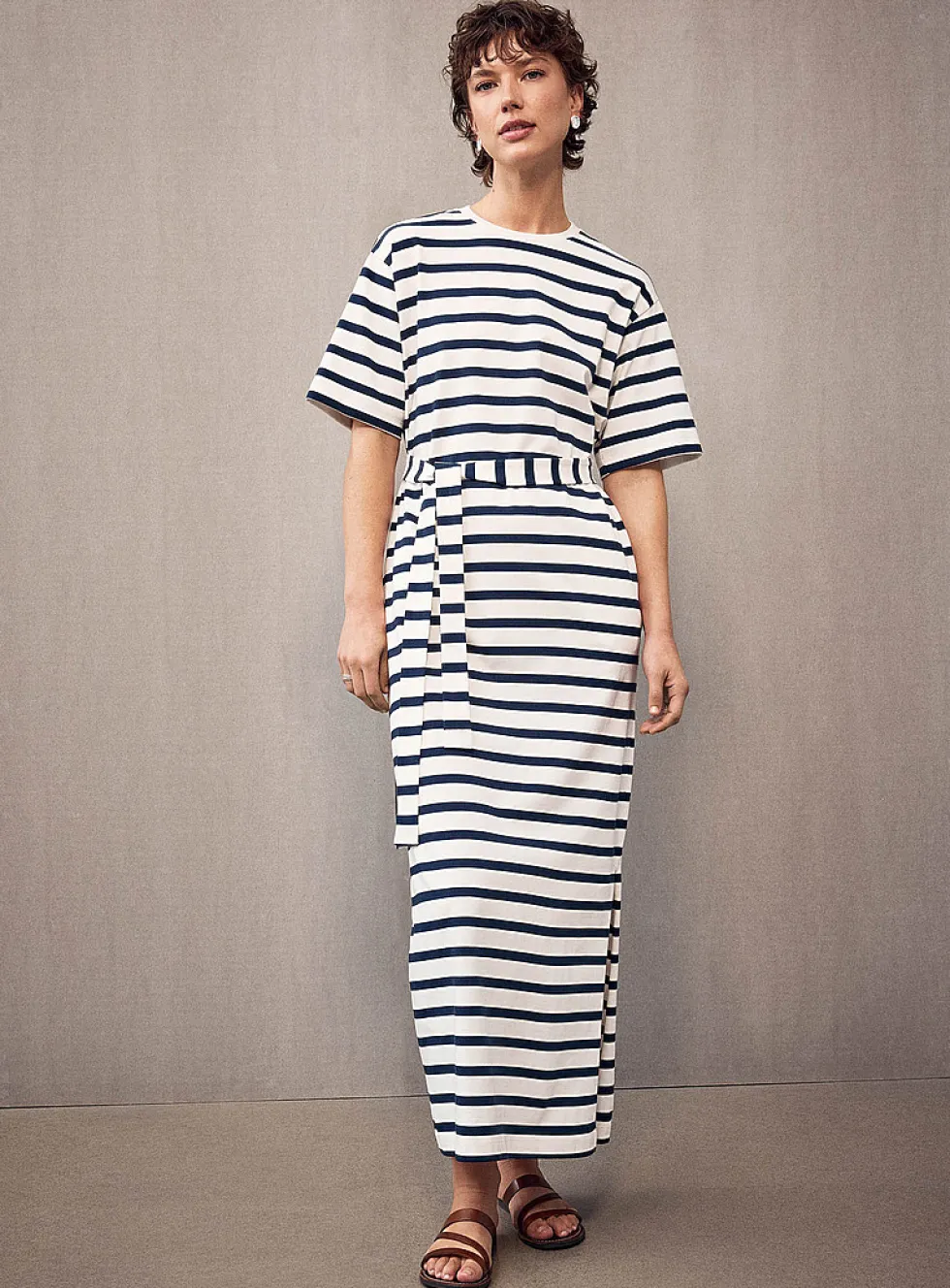 Striped maxi T-shirt dress
