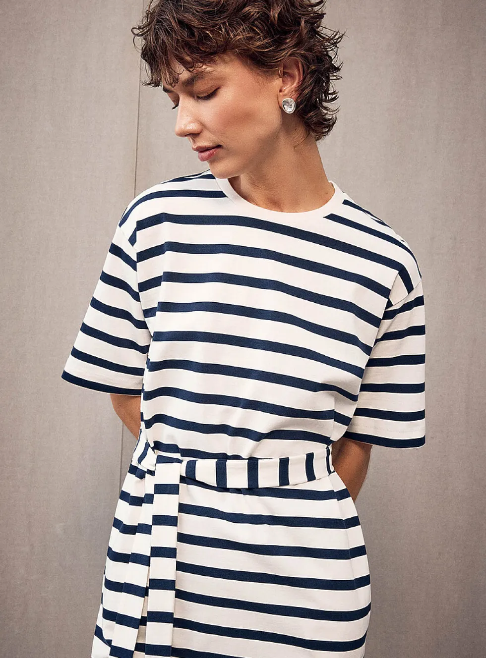 Striped maxi T-shirt dress