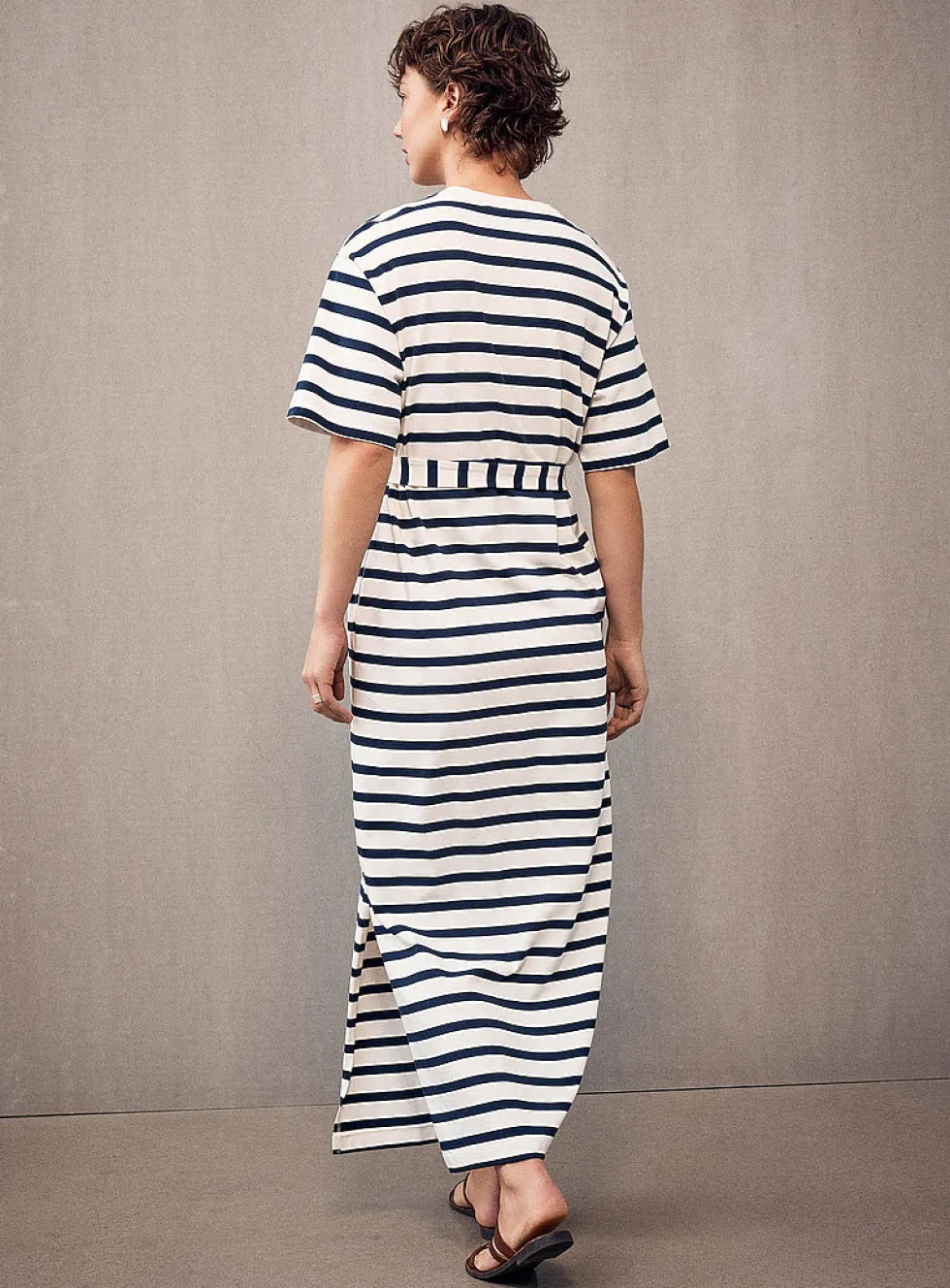 Striped maxi T-shirt dress