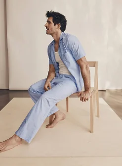Striped poplin pyjama pant