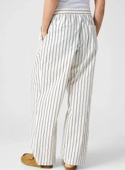 Striped poplin pyjama-style pant