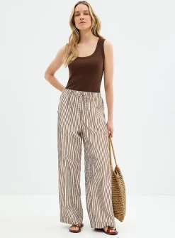 Striped seersucker pant