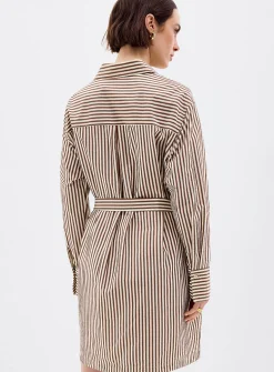 Striped seersucker shirtdress
