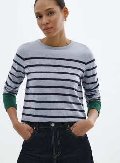 Striped slub organic cotton T-shirt