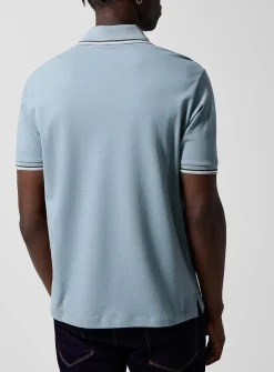 Striped-trim polo