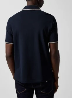 Striped-trim polo