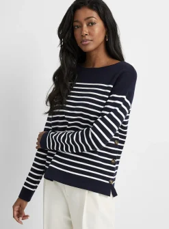 Structured boat-neck sweater
