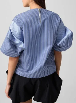 Structured sleeves poplin blouse