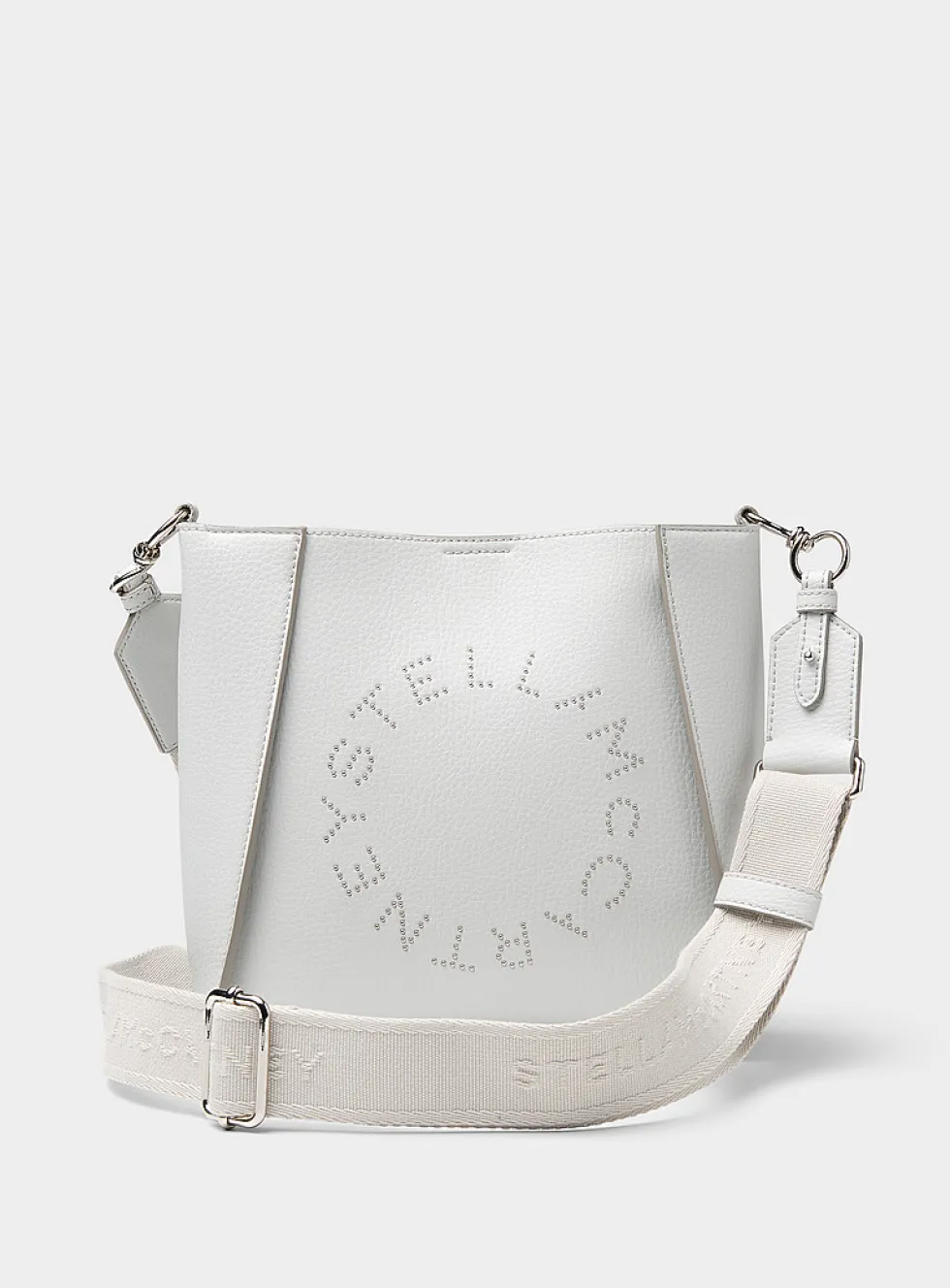 Studded logo square crossbody bag