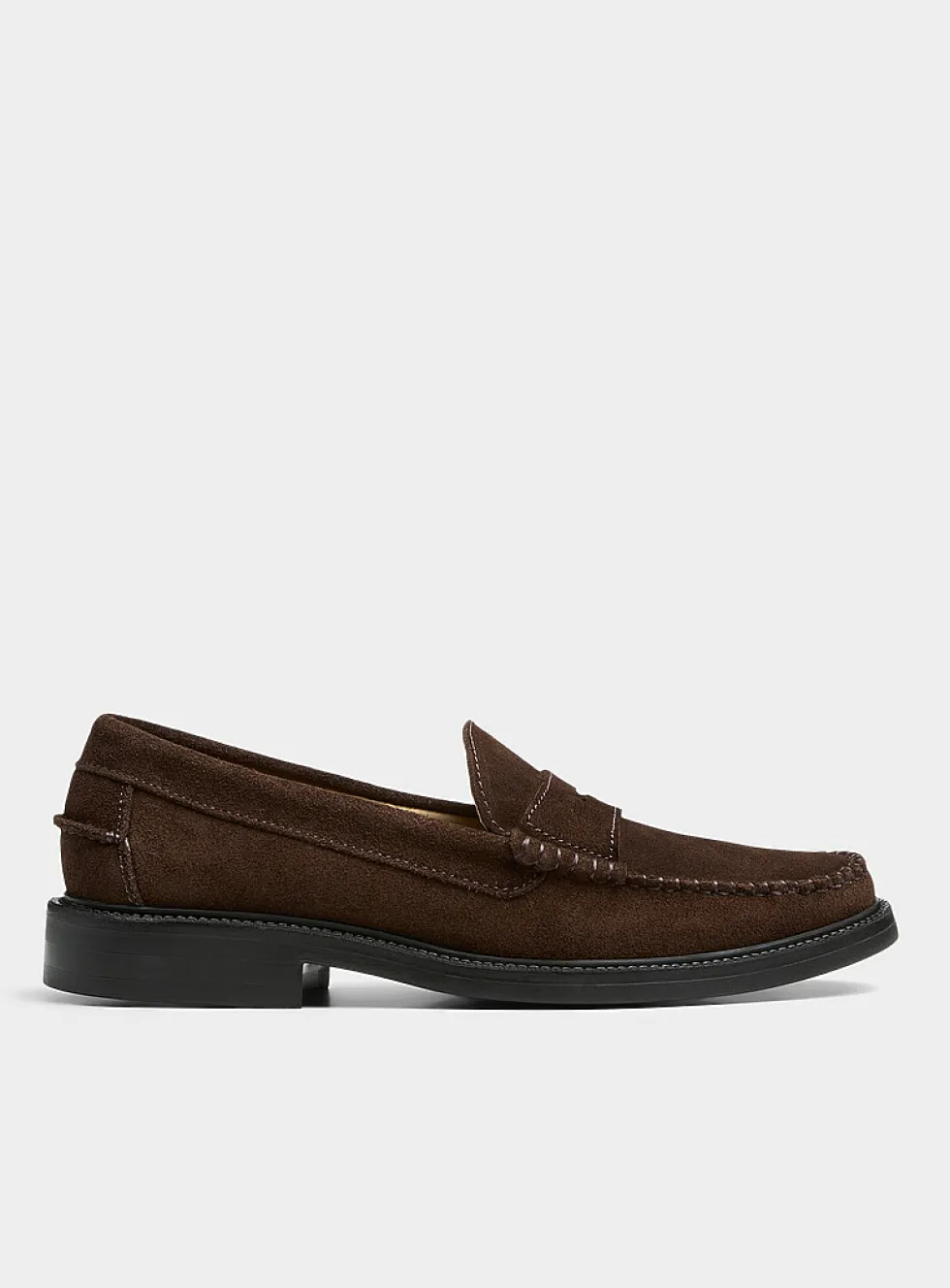 Suede penny loafers