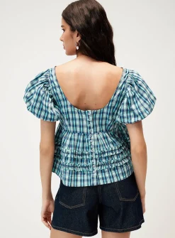 Summer Joy checkered blouse