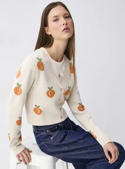 Summer pattern jacquard cardigan