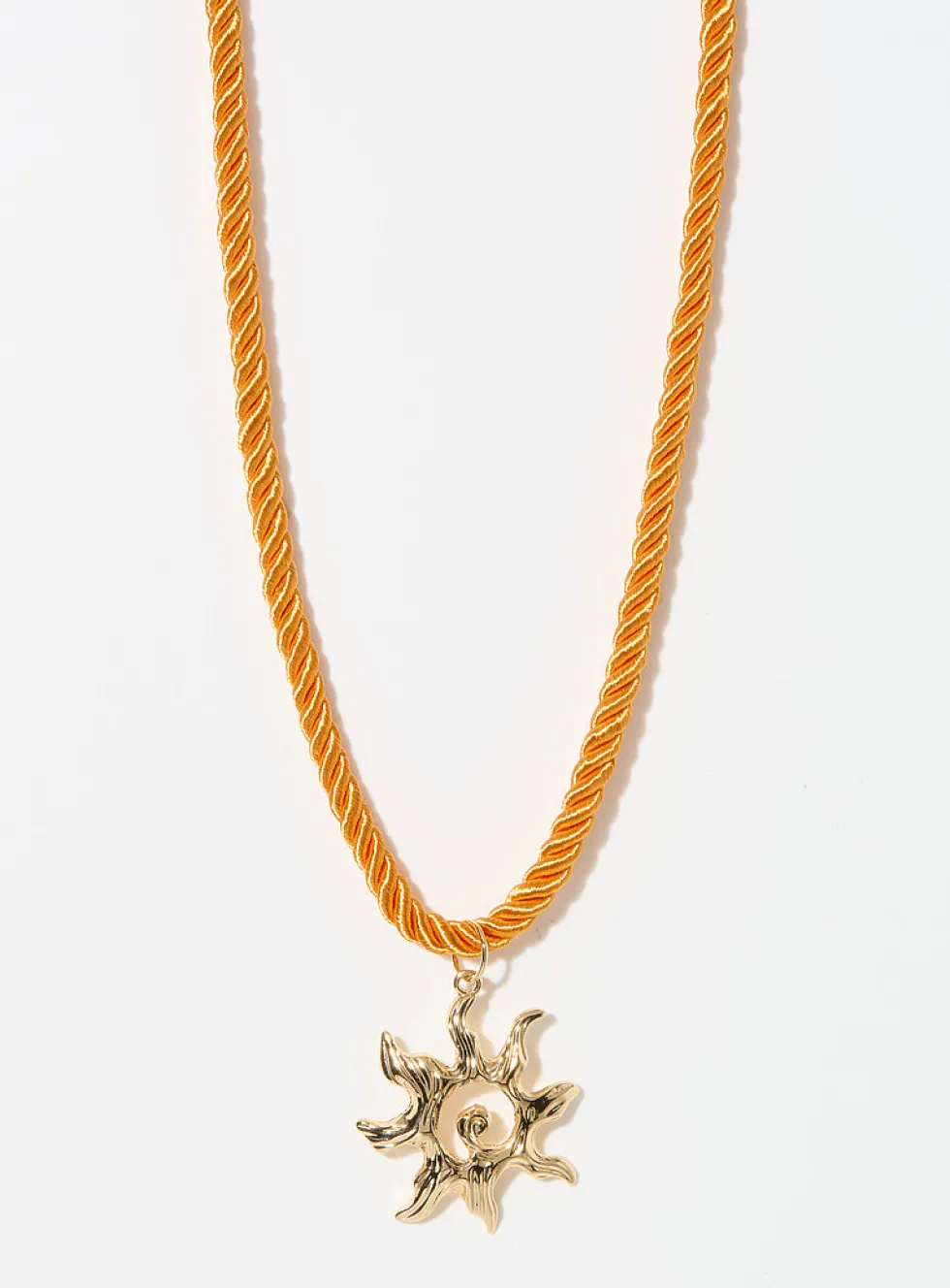 Sun orange cord necklace