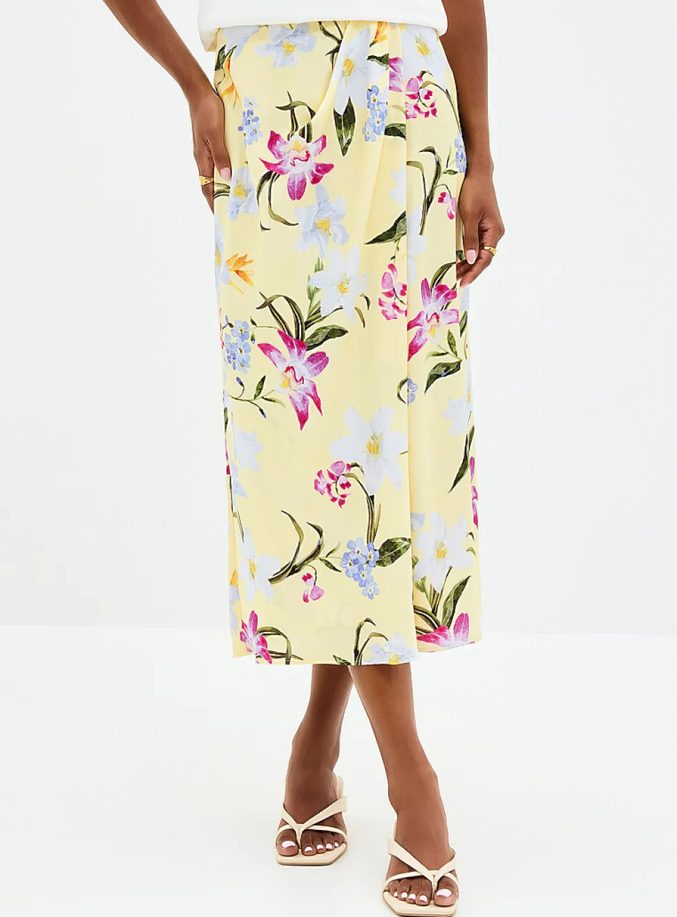Sunny blooms satiny skirt