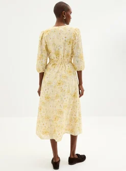 Sunny garden ruched waist dress