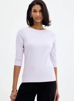 SUPIMA® cotton boat-neck T-shirt