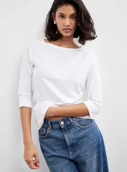 SUPIMA® cotton boat-neck T-shirt