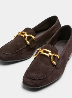 Supple suede bit loafers