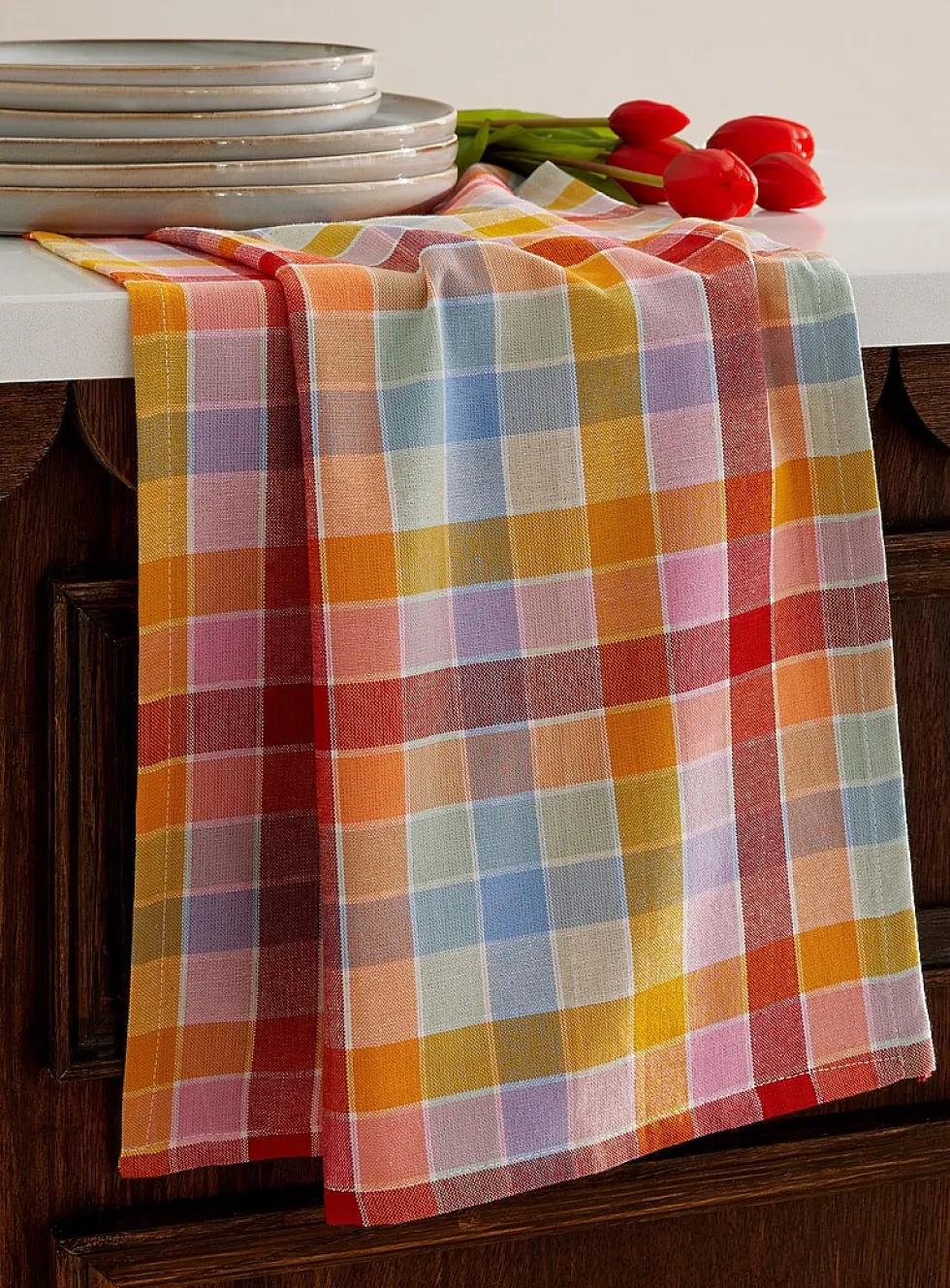 Sweet checkered tea towel
