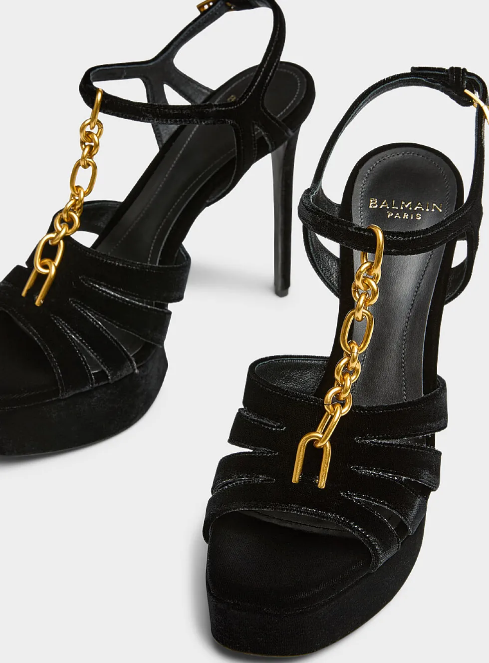 Sync velvet platform sandals