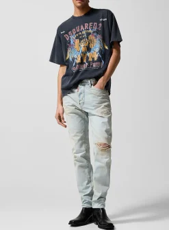 Teddy faded distressed fitted jean