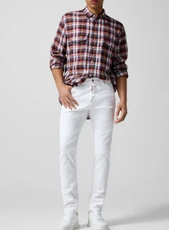 Teddy fitted white jean