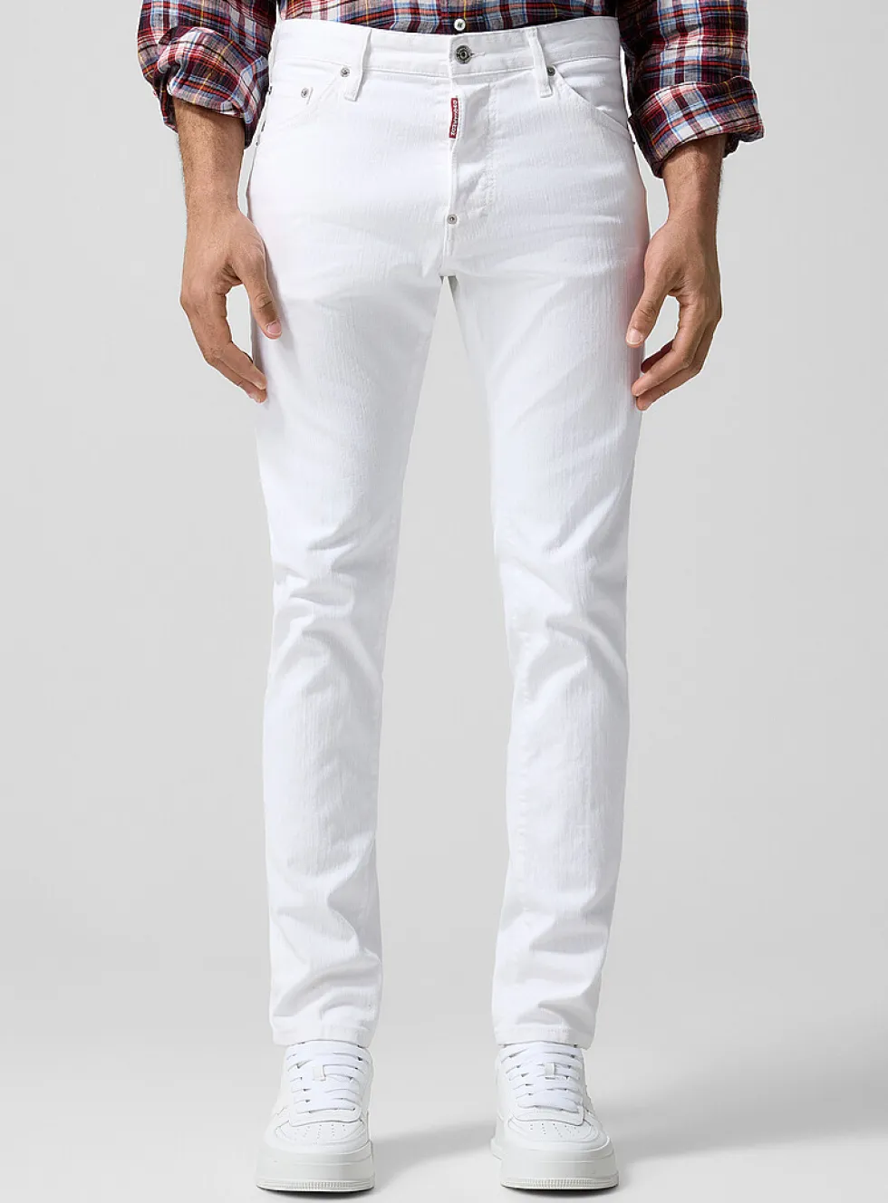 Teddy fitted white jean
