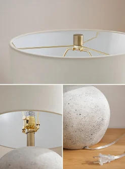 Textured concrete table lamp