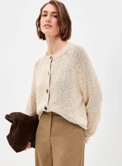 Textured heavyweight cotton cardigan