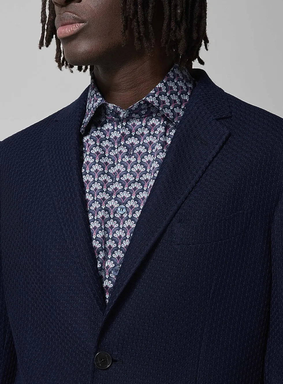 Textured jersey blazer